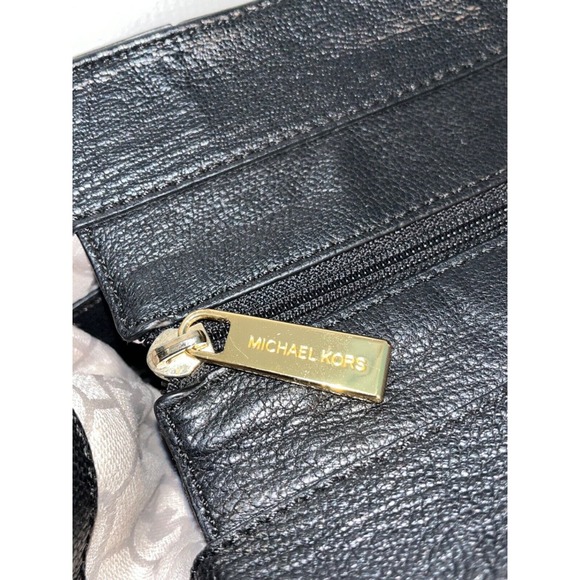 MICHAEL KORS ❤️ Black Leather Satchel Bag with MK Bag Charm - Picture 7 of 10